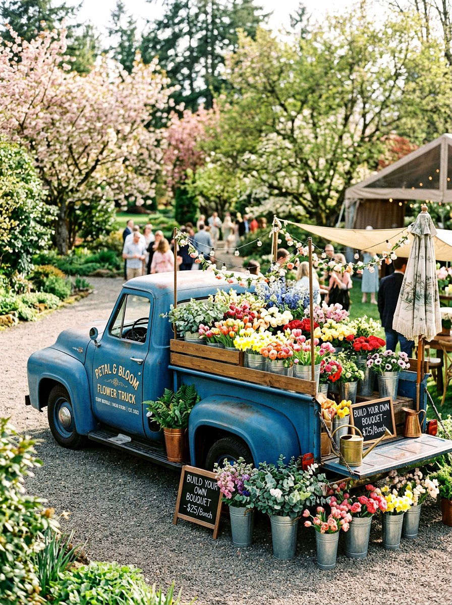 Flower Truck Event Rental - 25 Spring Flower Bar Ideas