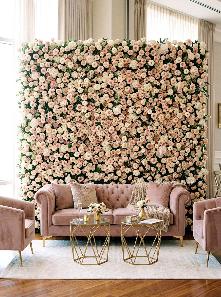 Flower Wall Backdrop - 25 Spring Baby Shower Decor Ideas