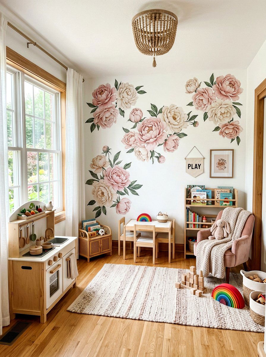 Flower Wall Decals - 25 Spring Playroom Decor Ideas