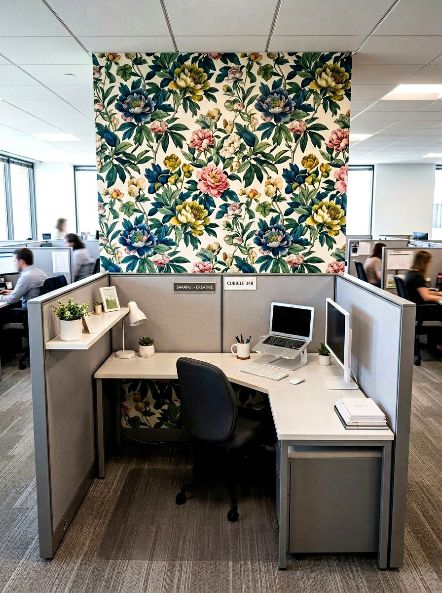Flower Wallpaper - 25 Spring Cubicle Decor Ideas