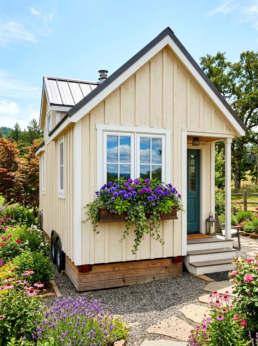 Flower Window Box - 25 Spring Tiny Home Decor Ideas