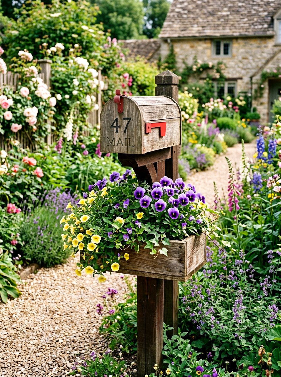 Flower box under mailbox - 25 Spring Mailbox Decor Ideas