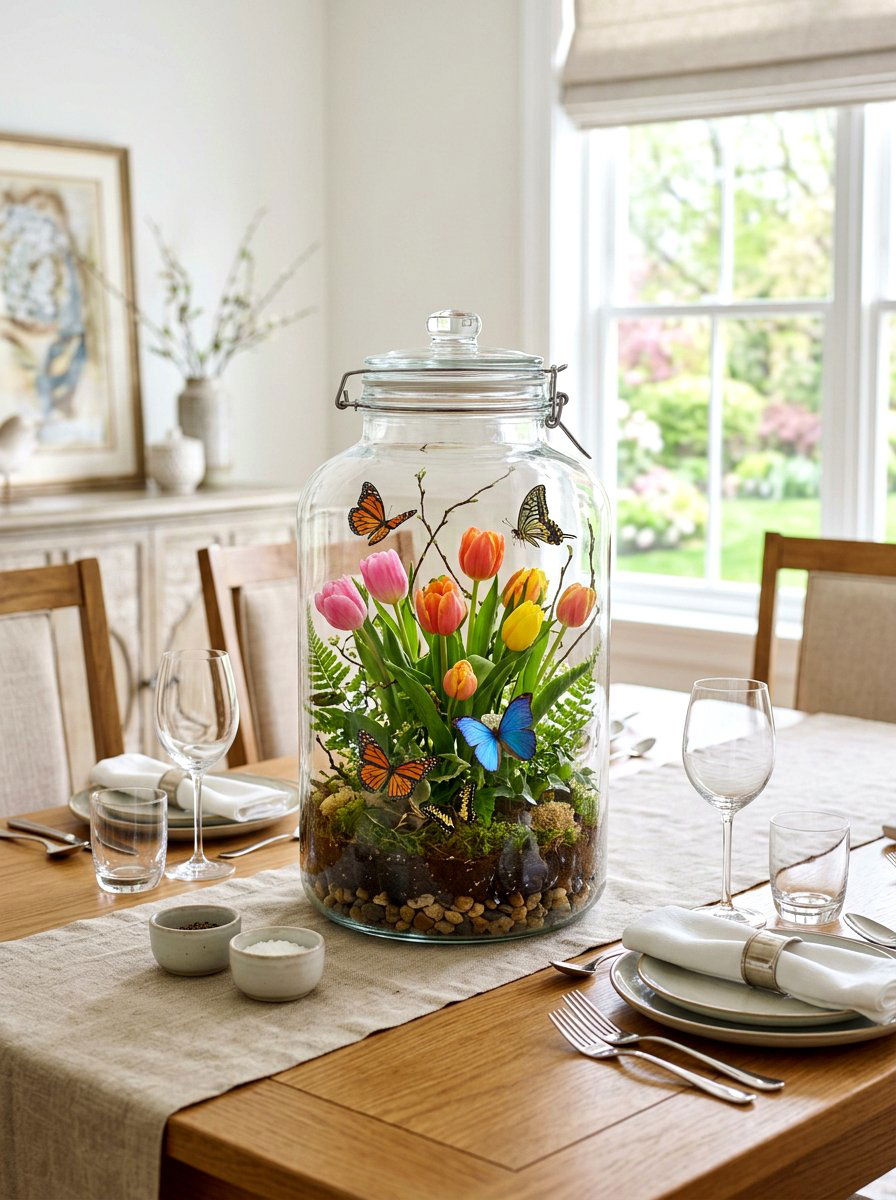 Flower butterfly terrarium - 25 Spring Butterfly Terrarium Ideas