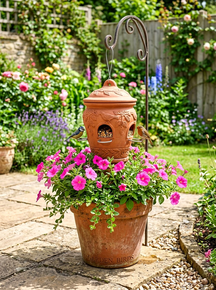 Flower pot bird feeder - 25 Spring Bird Feeder Decor Ideas