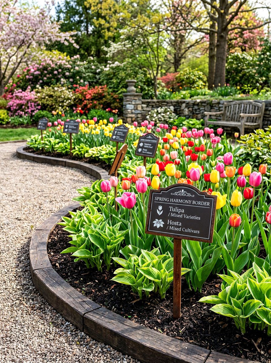 Flowerbed border sign - 25 Spring Garden Sign Ideas