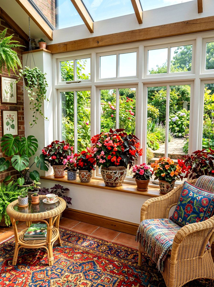 Flowering Begonia Pot - 25 Spring Windowsill Garden Ideas