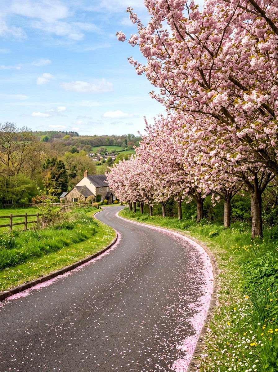 Flowering Tree Driveway Border - 25 Spring Driveway Decor Ideas
