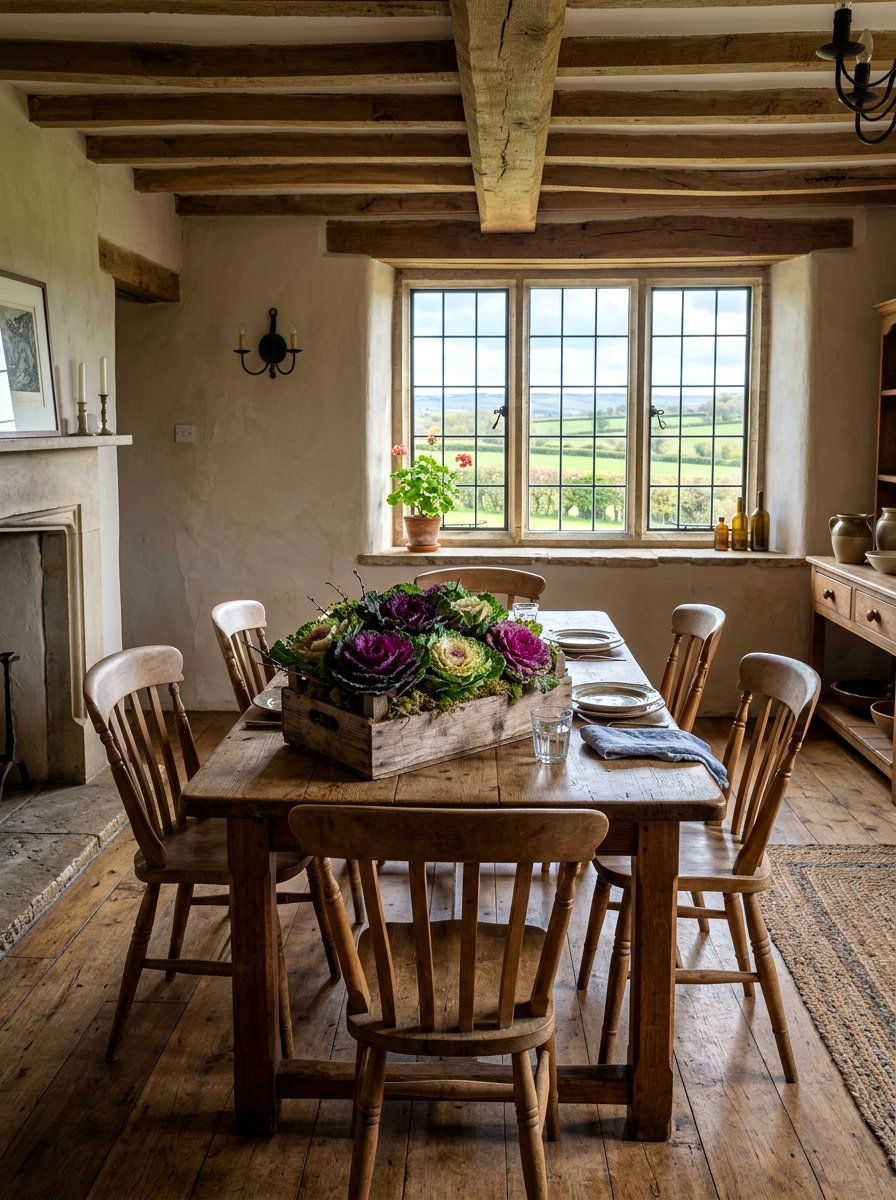 Flowering cabbage centerpiece - 25 Spring Fresh Flower Ideas