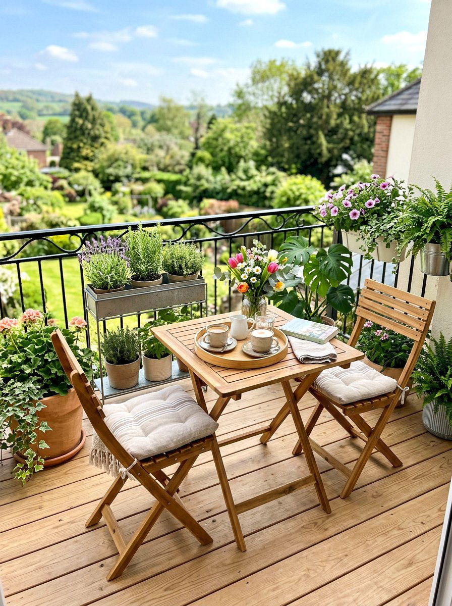 Foldable Balcony Furniture - 25 Balcony Spring Decor Ideas