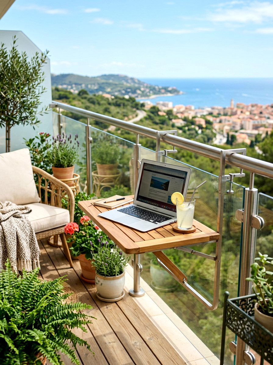 Foldable Balcony Table - 25 Spring Small Balcony Decor Ideas