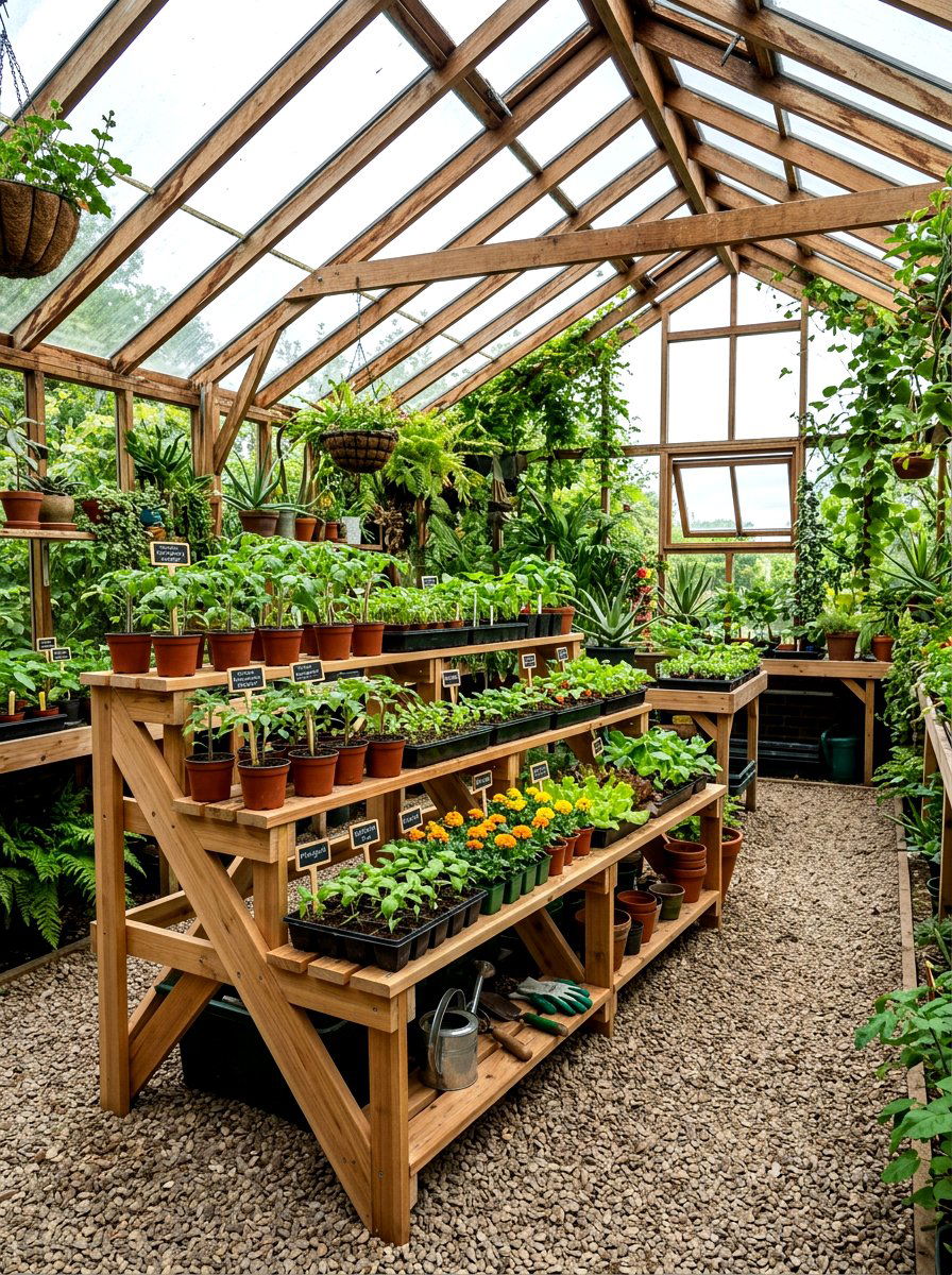 Folding Multi Level Bench - 25 Spring Plant Stand Ideas