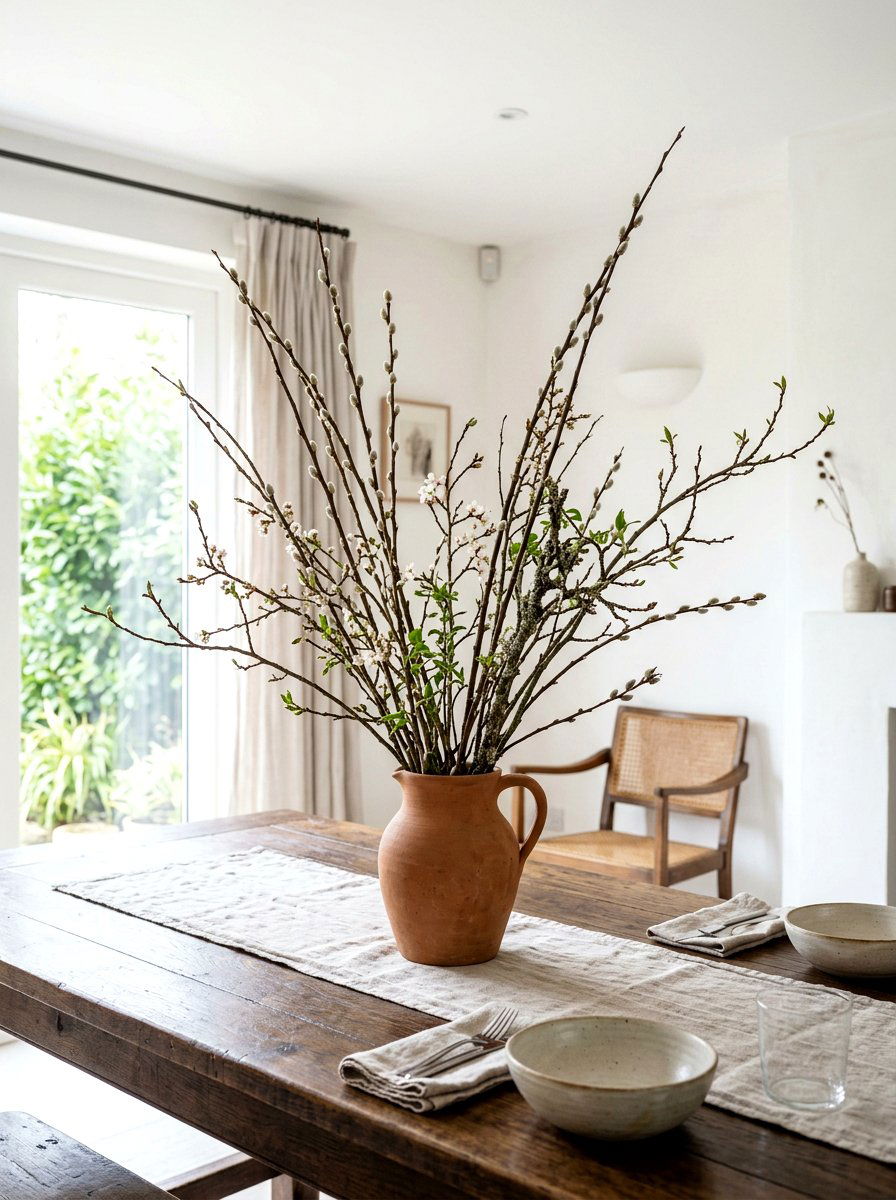 Foraged Branch Centerpiece - 25 Spring Dining Table Centerpiece Ideas