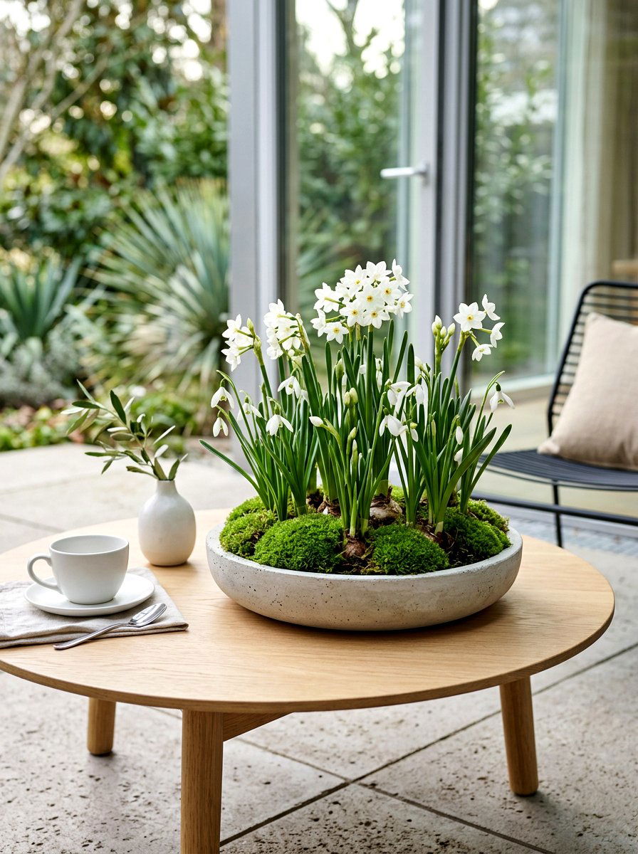 Forced Bulbs and Moss - 25 Spring Potted Plant Ideas