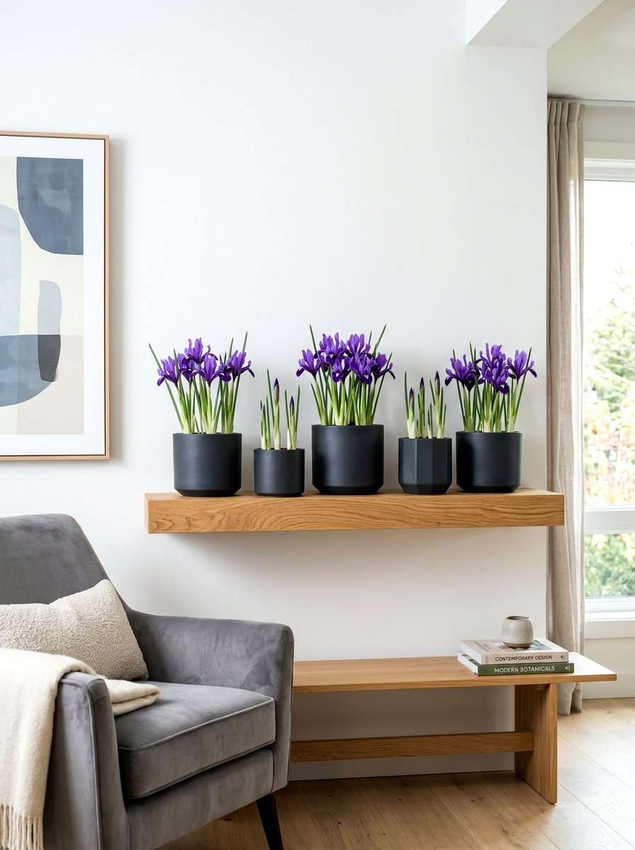 Forced Iris In Modern Planters - 25 Spring Forced Bulb Ideas