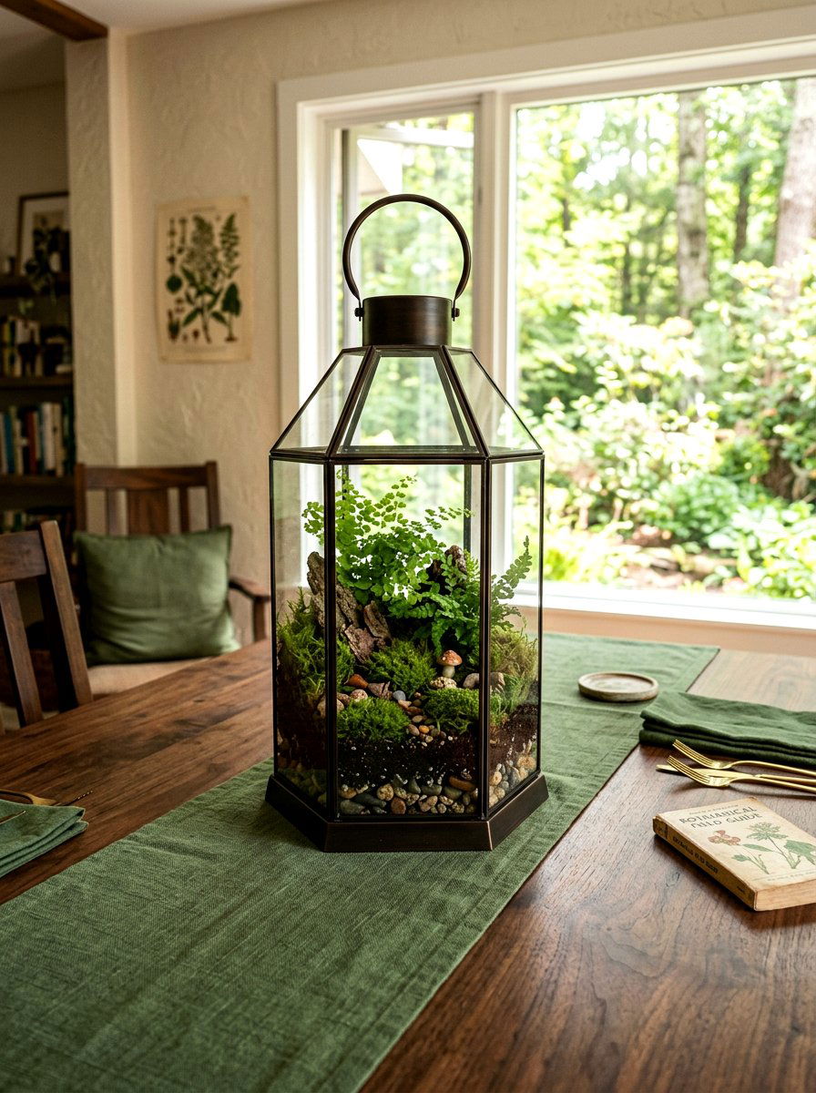Forest Moss Terrarium Lantern - 25 Spring Lantern Decor Ideas