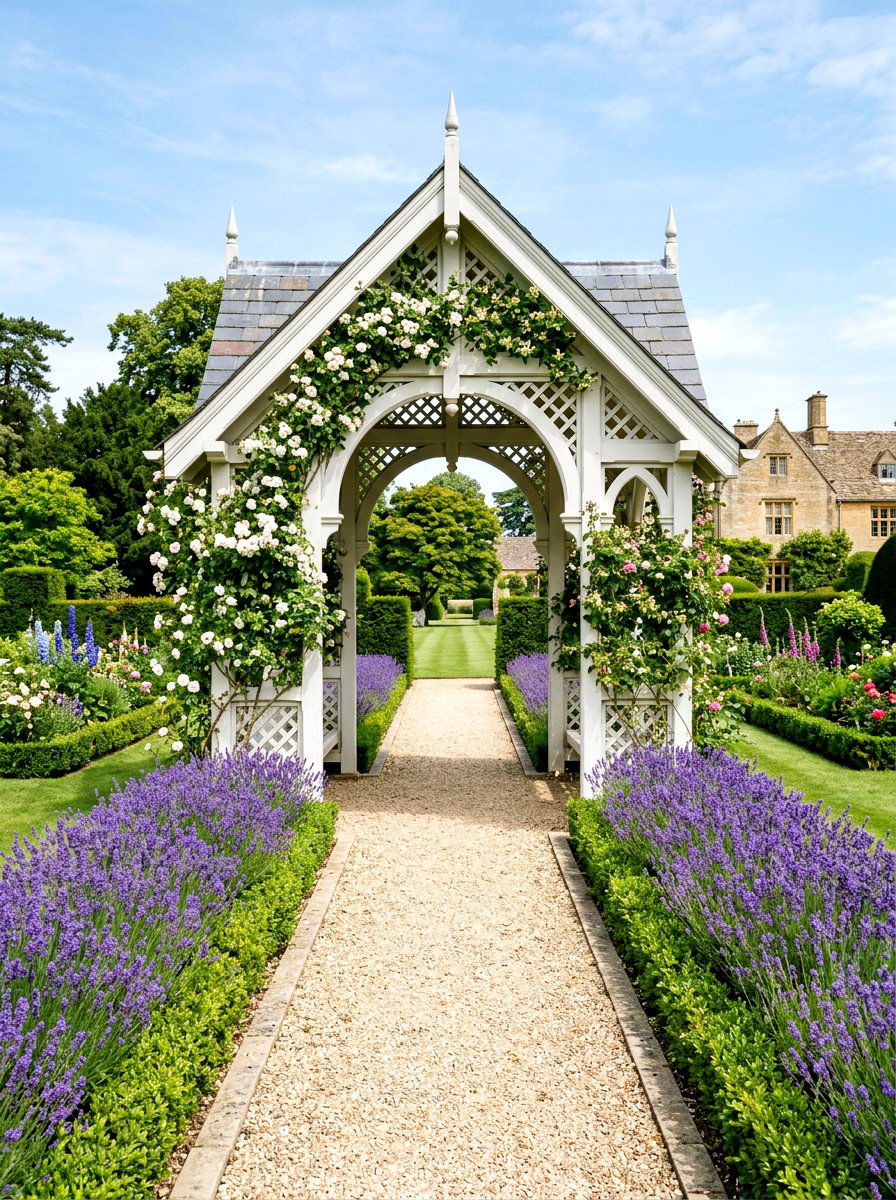 Formal English Garden Arbor - 25 Spring Arbor Entrance Decor Ideas