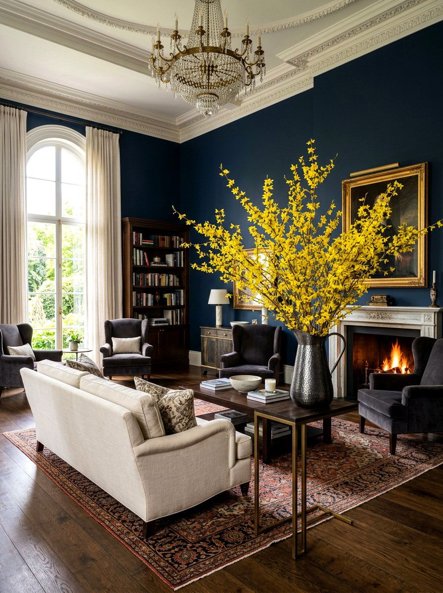 Forsythia Branch Arrangement - 25 Spring Living Centerpiece Ideas