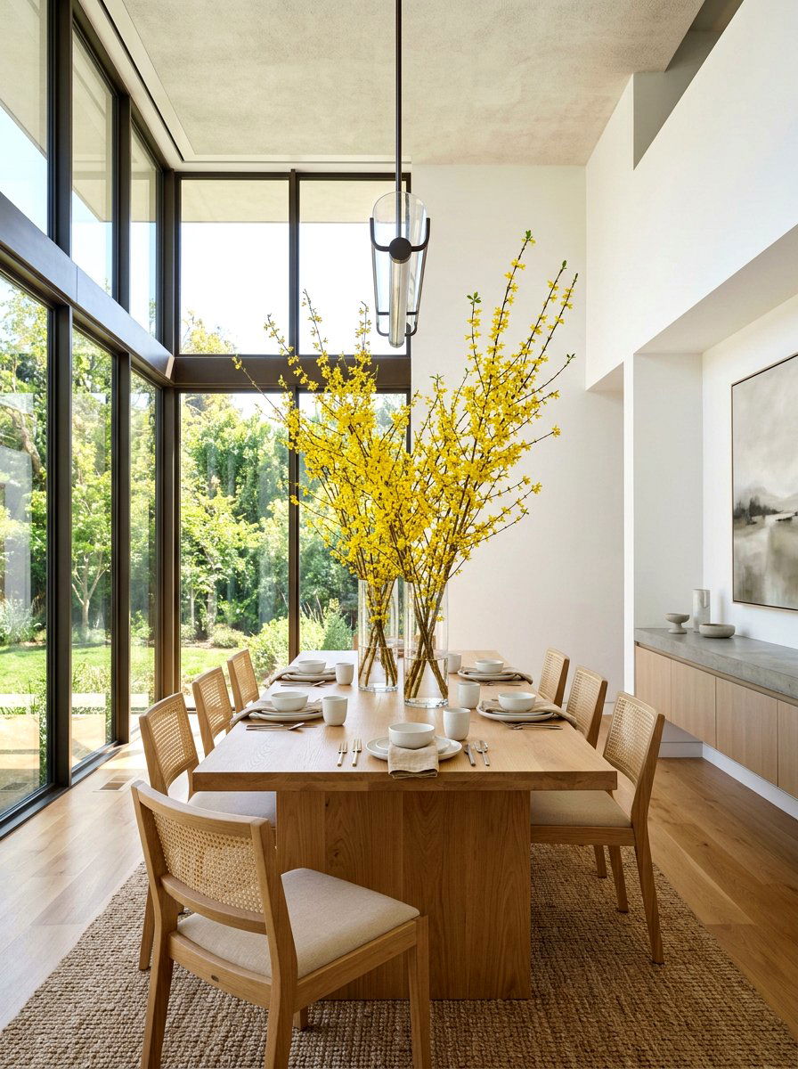 Forsythia Branch Vase - 25 Spring Nature Table Ideas
