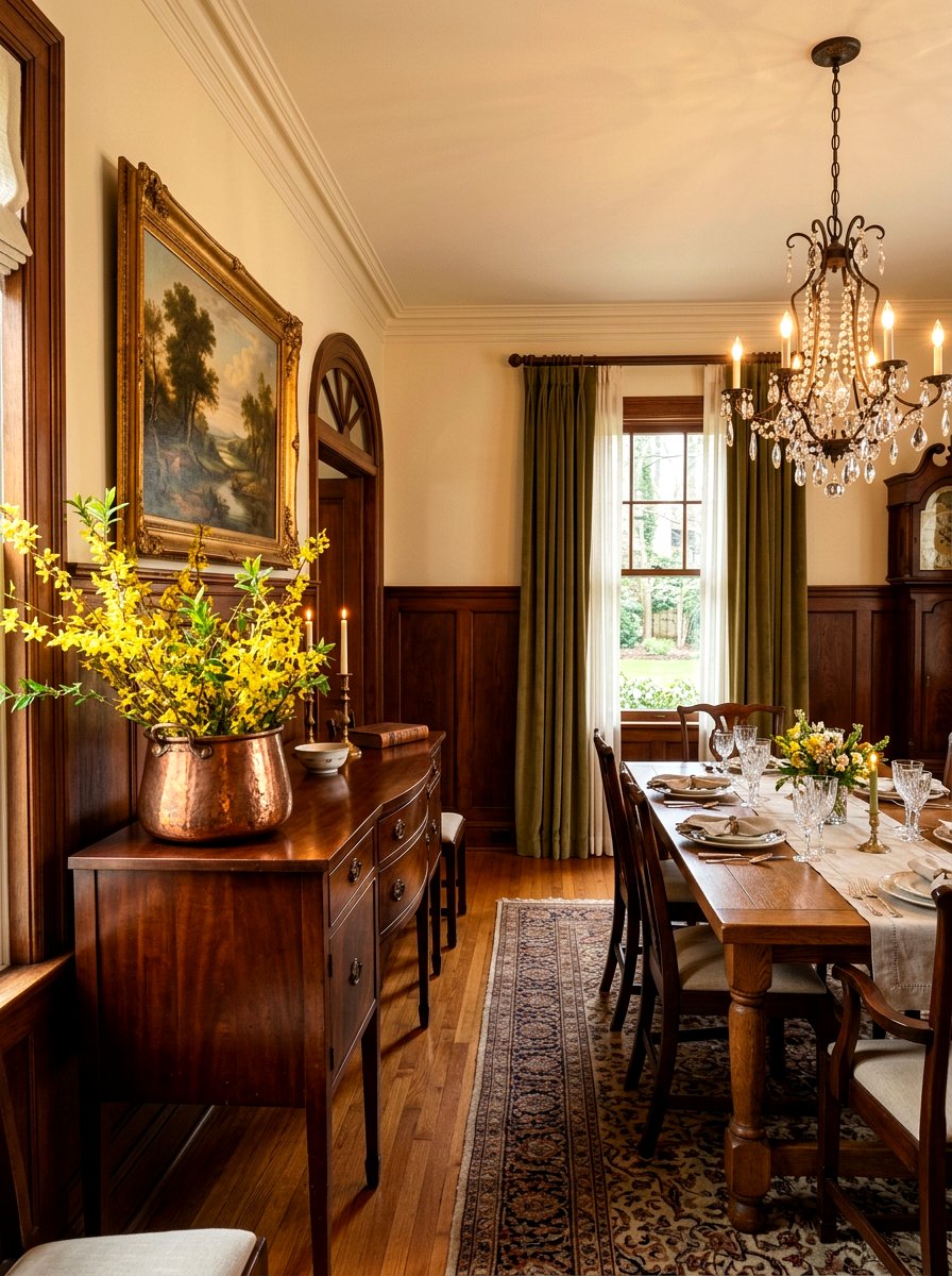 Forsythia Branches In Copper Pot - 25 Spring Forsythia Arrangement Ideas