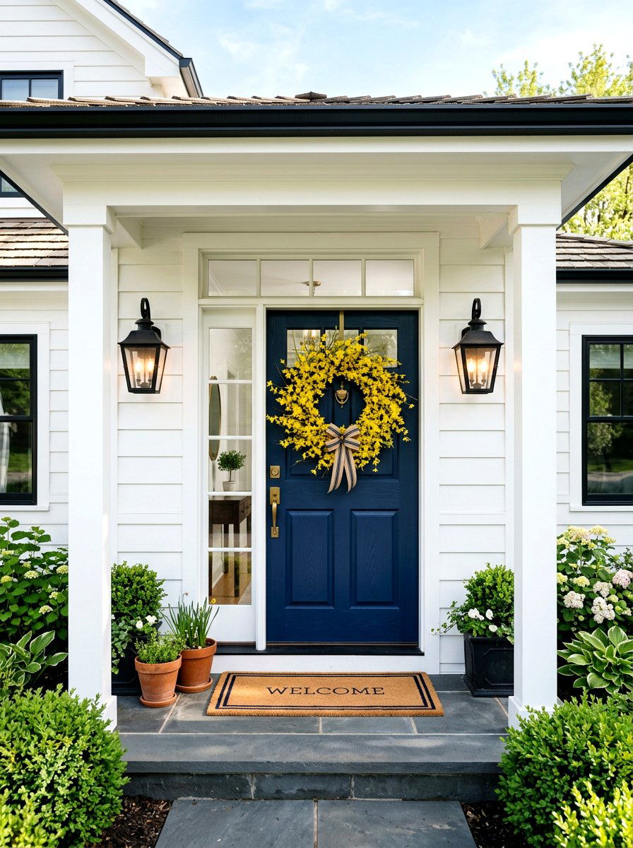 Forsythia Door Garland - 25 Spring Door Garland Ideas