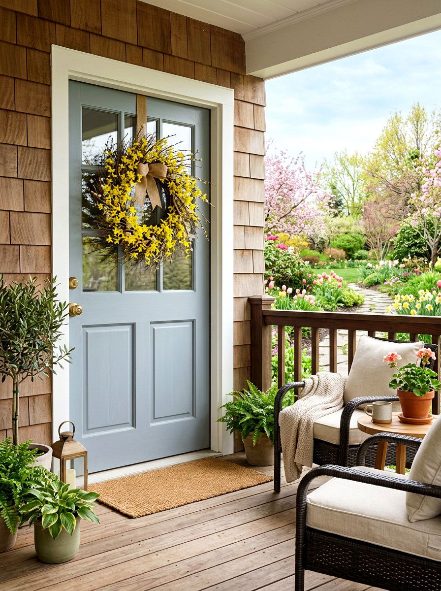 Forsythia Twig Wreath - 25 Spring Mini Door Wreath Ideas