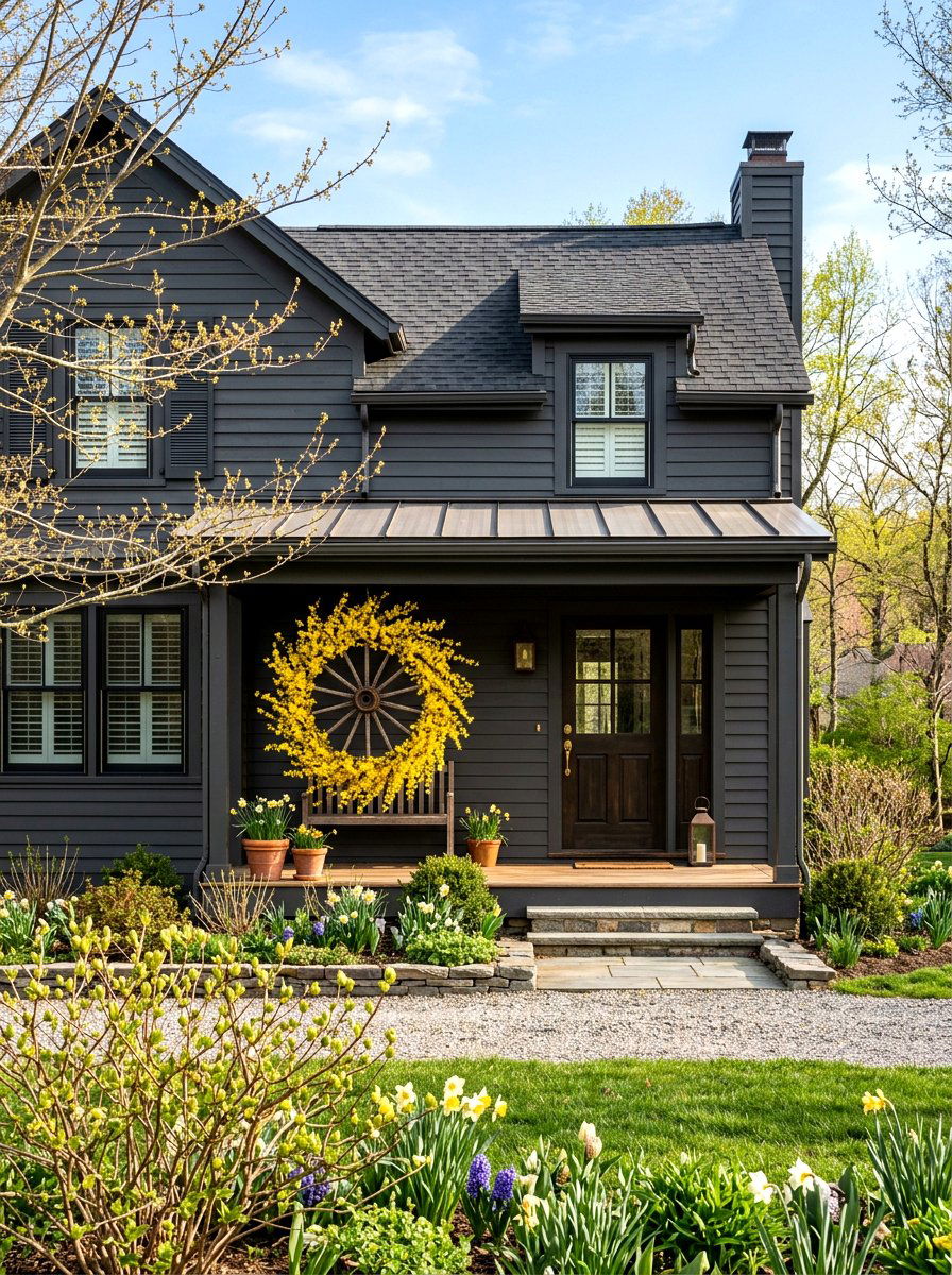 Forsythia Wagon Wheel - 25 Spring Wagon Wheel Wreath Ideas