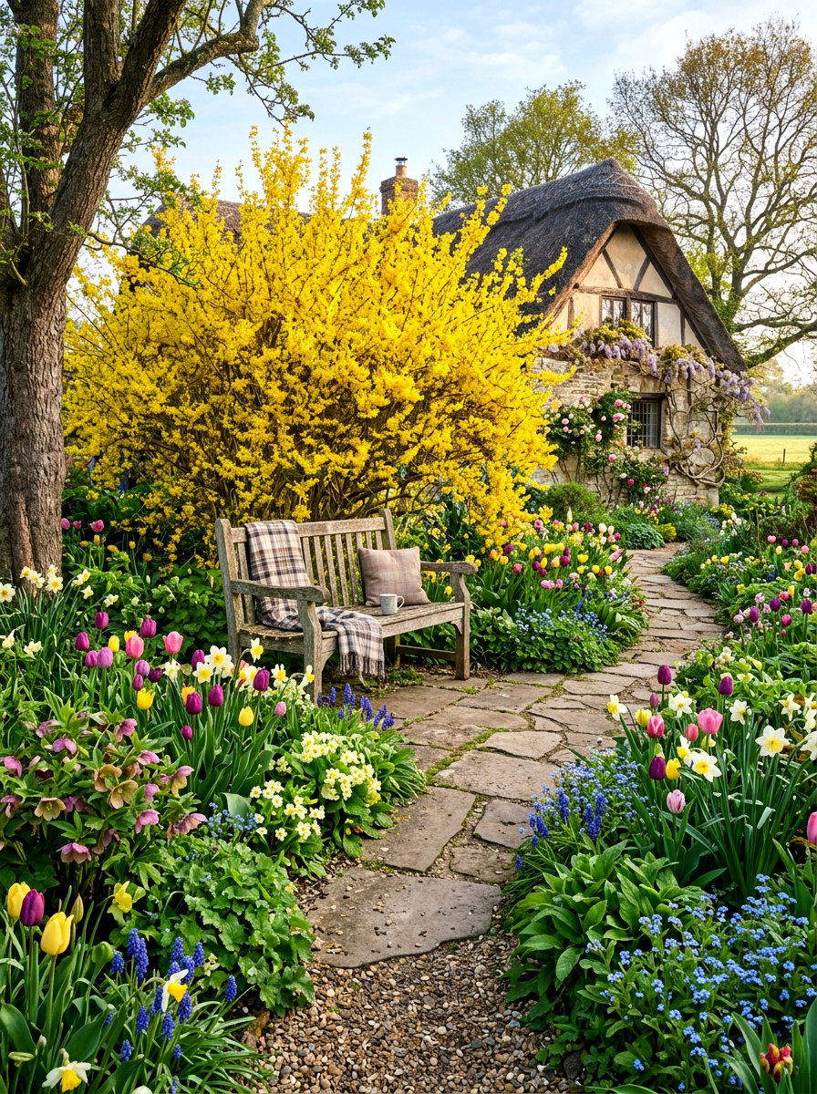 Forsythia cottage garden - 25 Spring Forsythia Bush Ideas