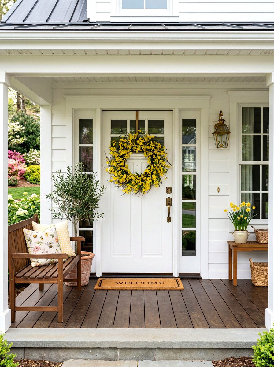 Forsythia door wreath - 25 Spring Forsythia Bush Ideas