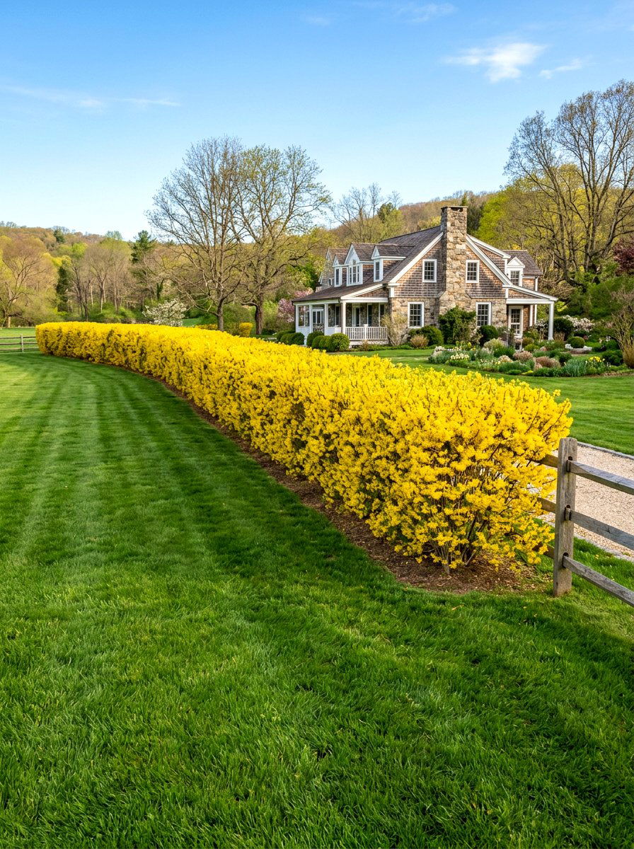 Forsythia hedge - 25 Spring Forsythia Bush Ideas