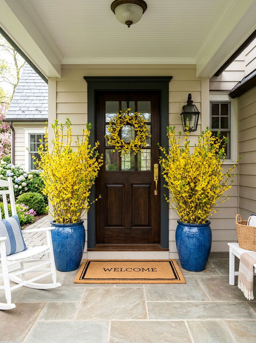 Forsythia porch container - 25 Spring Forsythia Bush Ideas