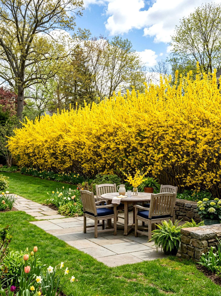 Forsythia privacy screen - 25 Spring Forsythia Bush Ideas