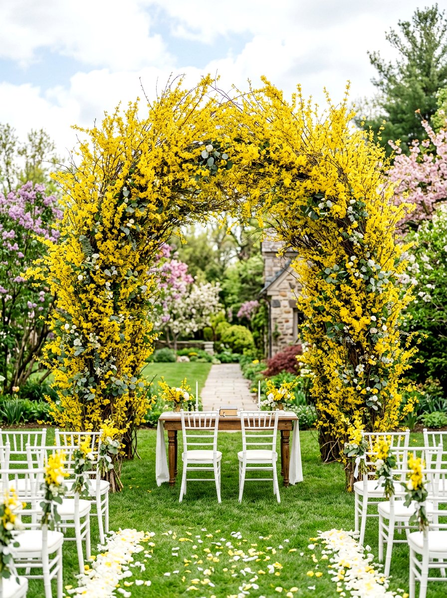 Forsythia spring wedding decor - 25 Spring Forsythia Bush Ideas