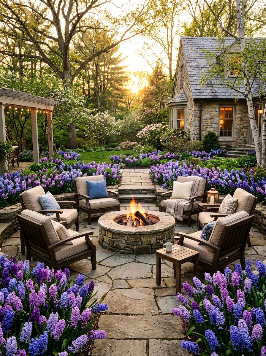 Fragrant Hyacinth Patio - 25 Spring Hyacinth Garden Ideas
