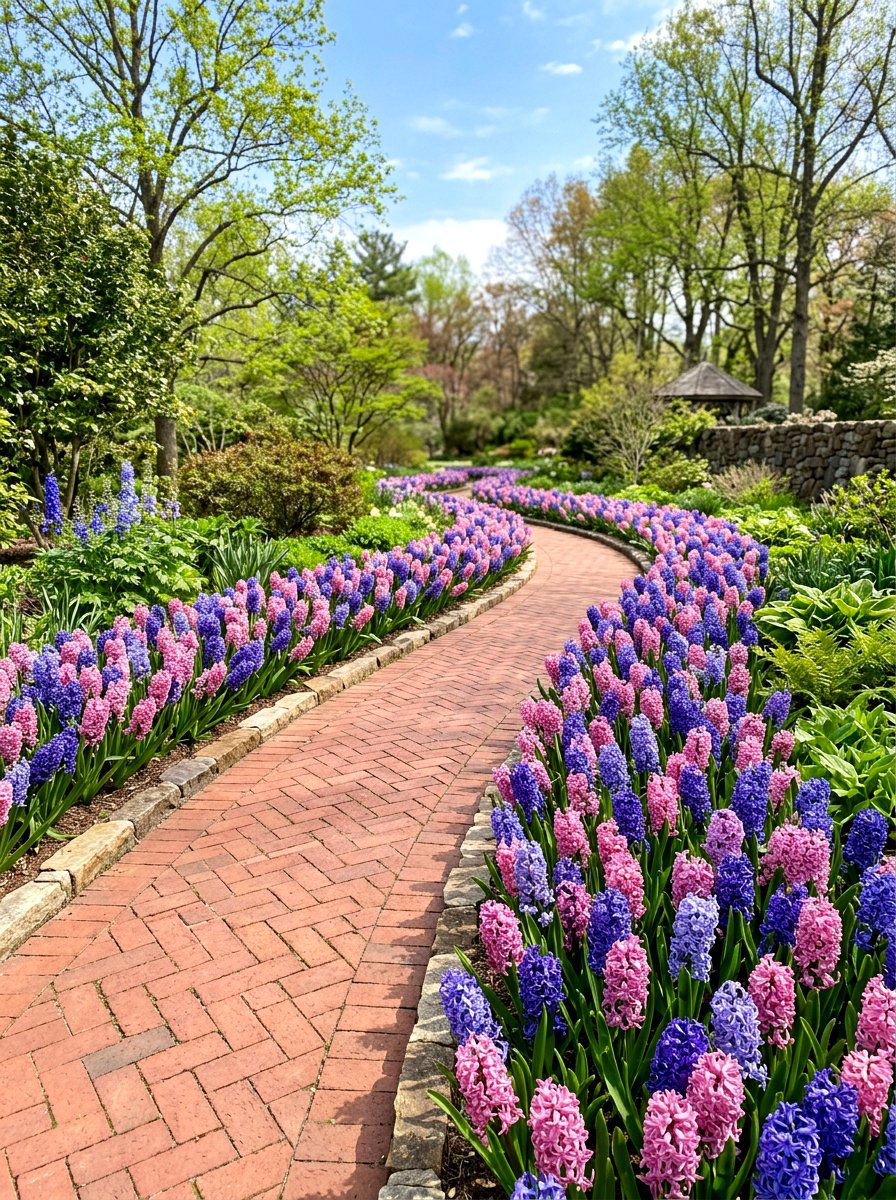 Fragrant hyacinth walkway - 25 Spring Bulb Garden Ideas