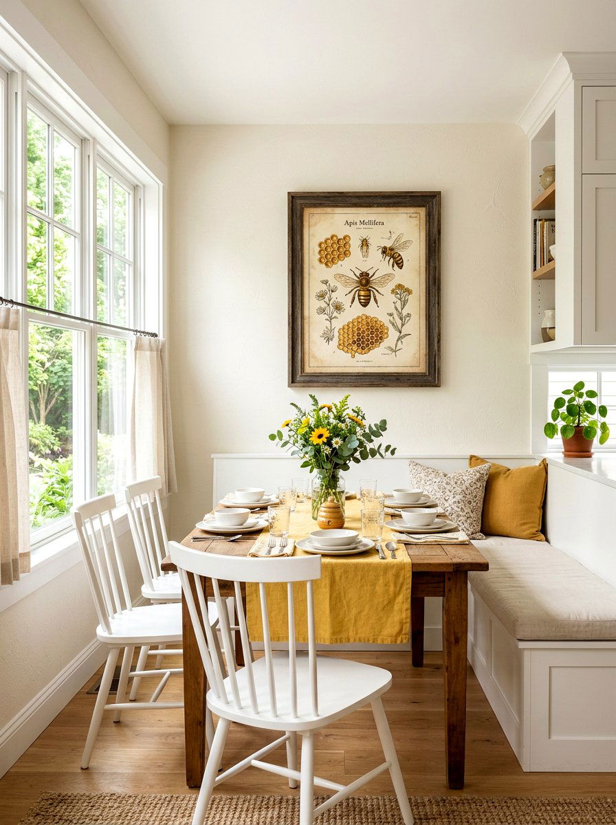 Framed Bee Botanical Print - 25 Spring Bee Decor Ideas for Kitchen