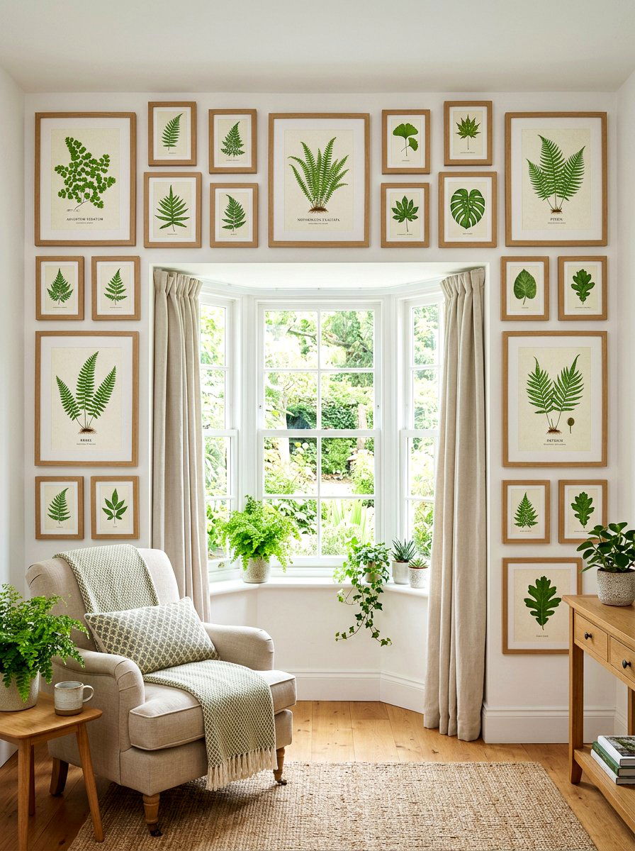 Framed Botanical Art - 25 Spring Bay Window Decor Ideas