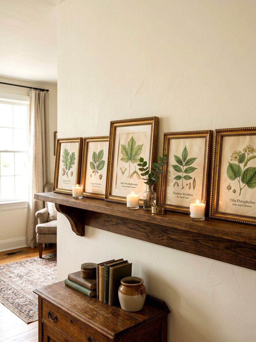 Framed Botanical Print - 25 Spring Bookshelf Styling Ideas