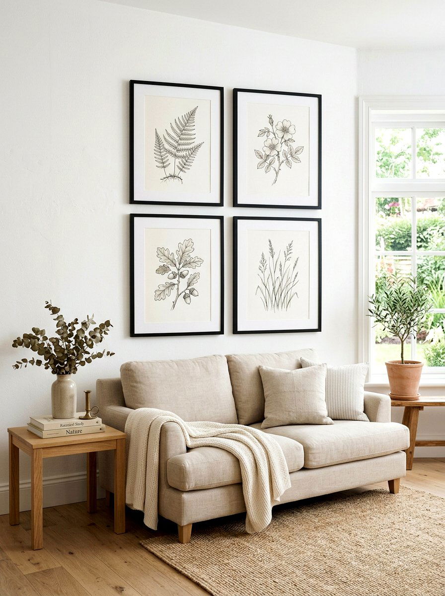 Framed Botanical Wall Art - 25 Spring Farmhouse Sign Ideas