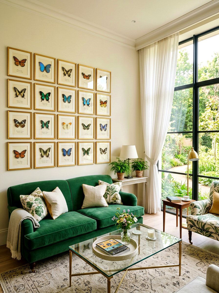 Framed Butterfly Art - 25 Spring Hotel Room Decor Ideas