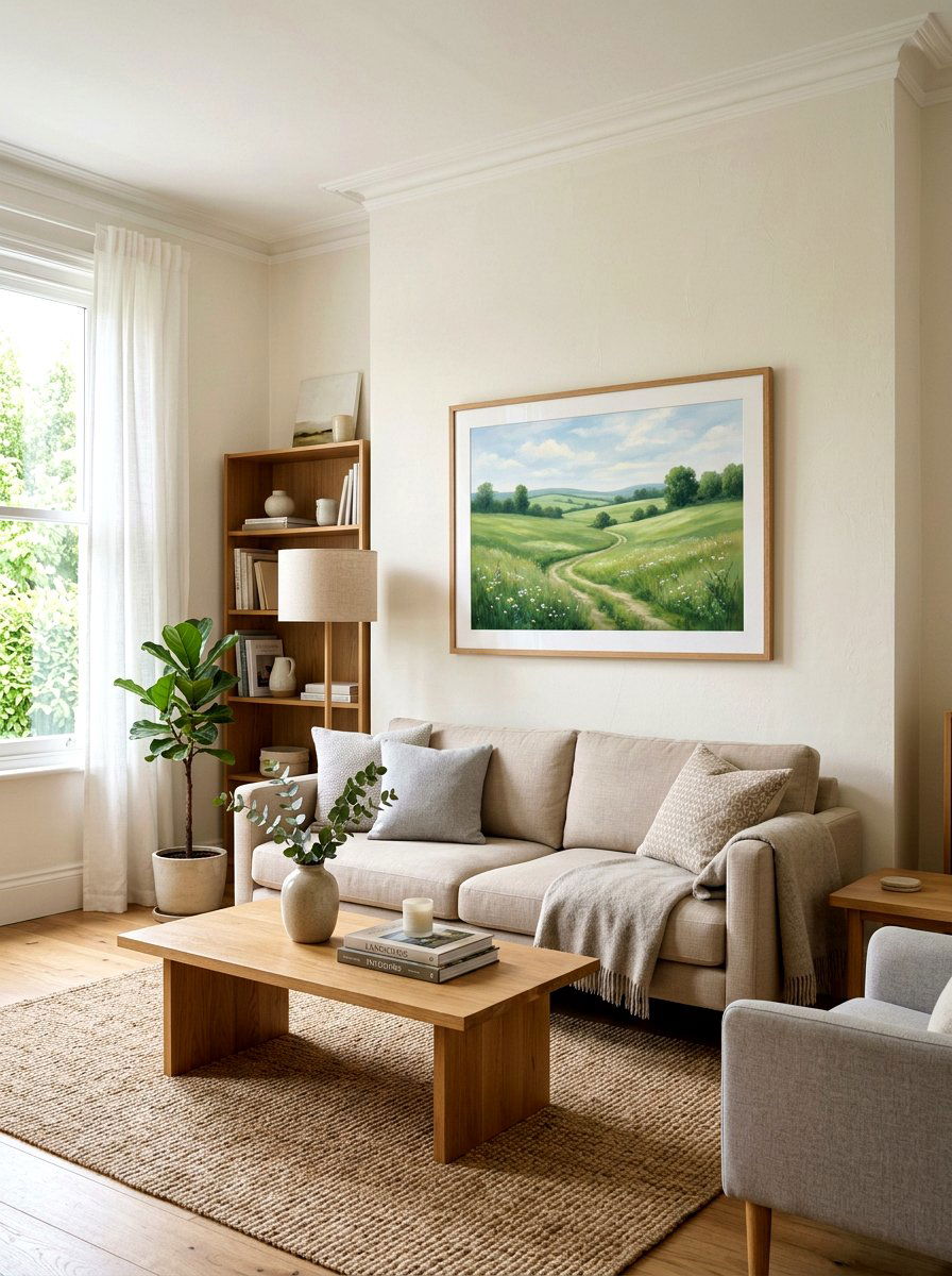 Framed Landscape Print - 25 Spring Living Room Decor Ideas