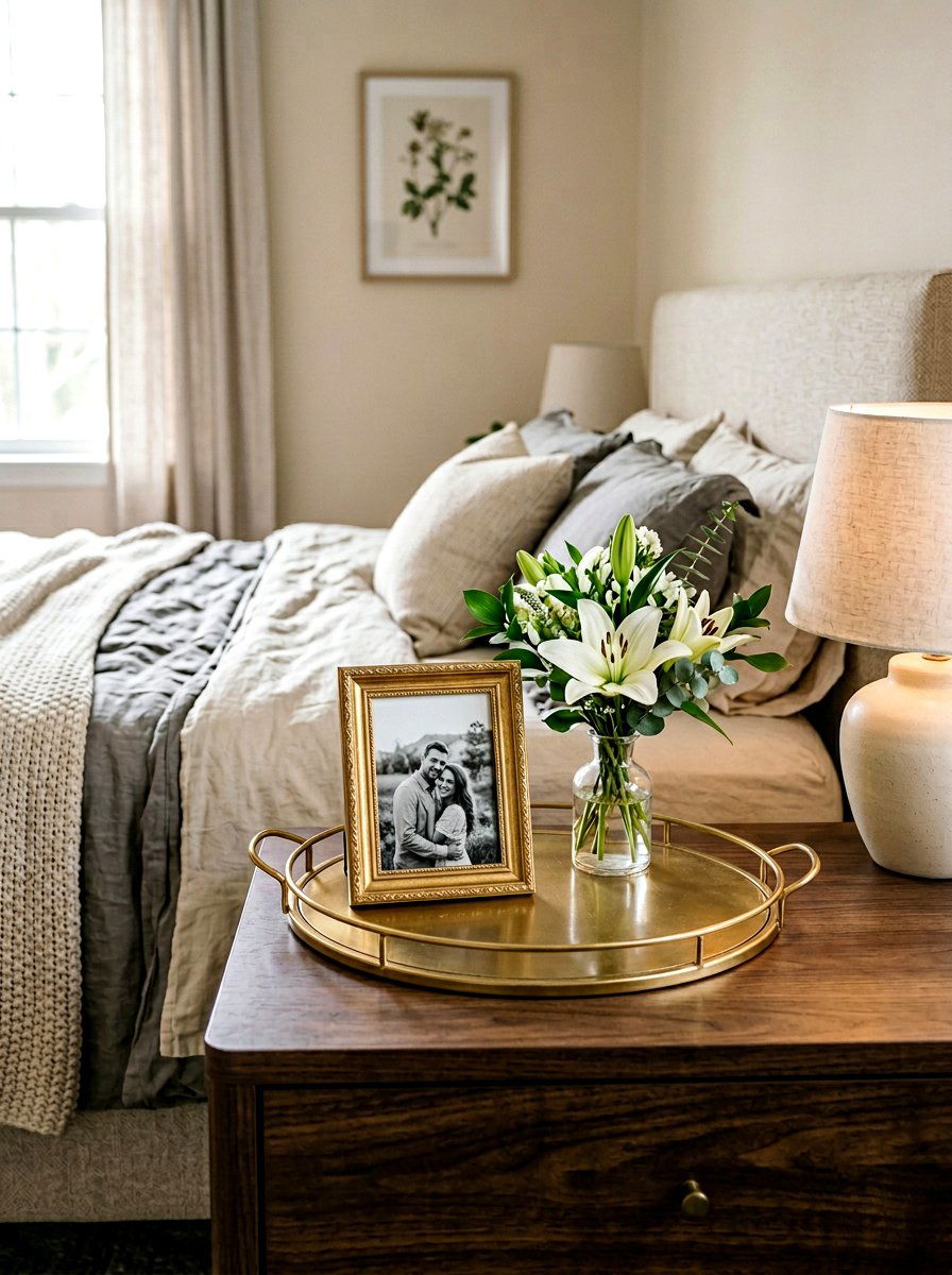 Framed Photo Bedroom Tray - 25 Spring Bedroom Tray Styling Ideas