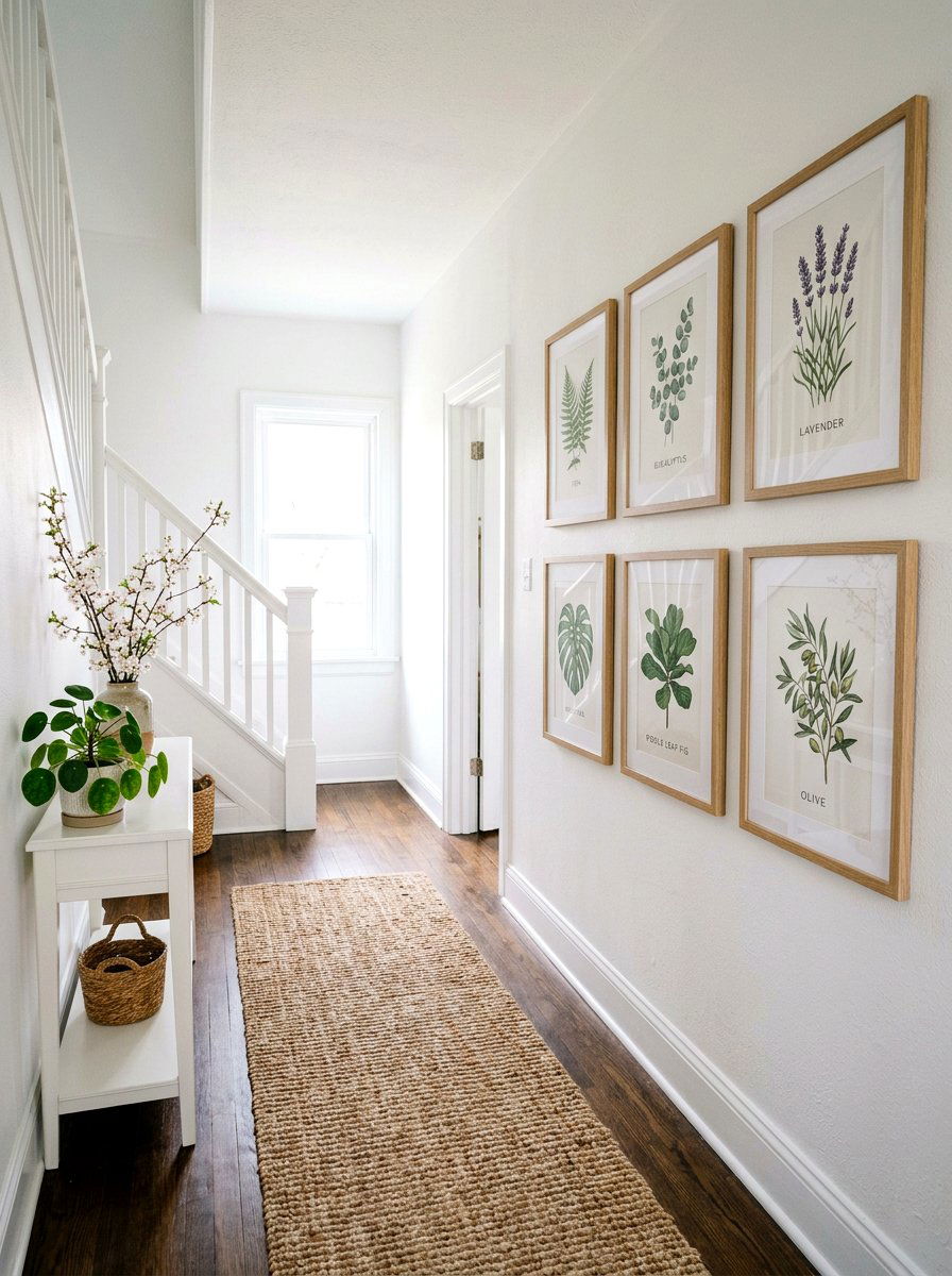 Framed Plant Prints - 25 Spring Hallway Decor Ideas
