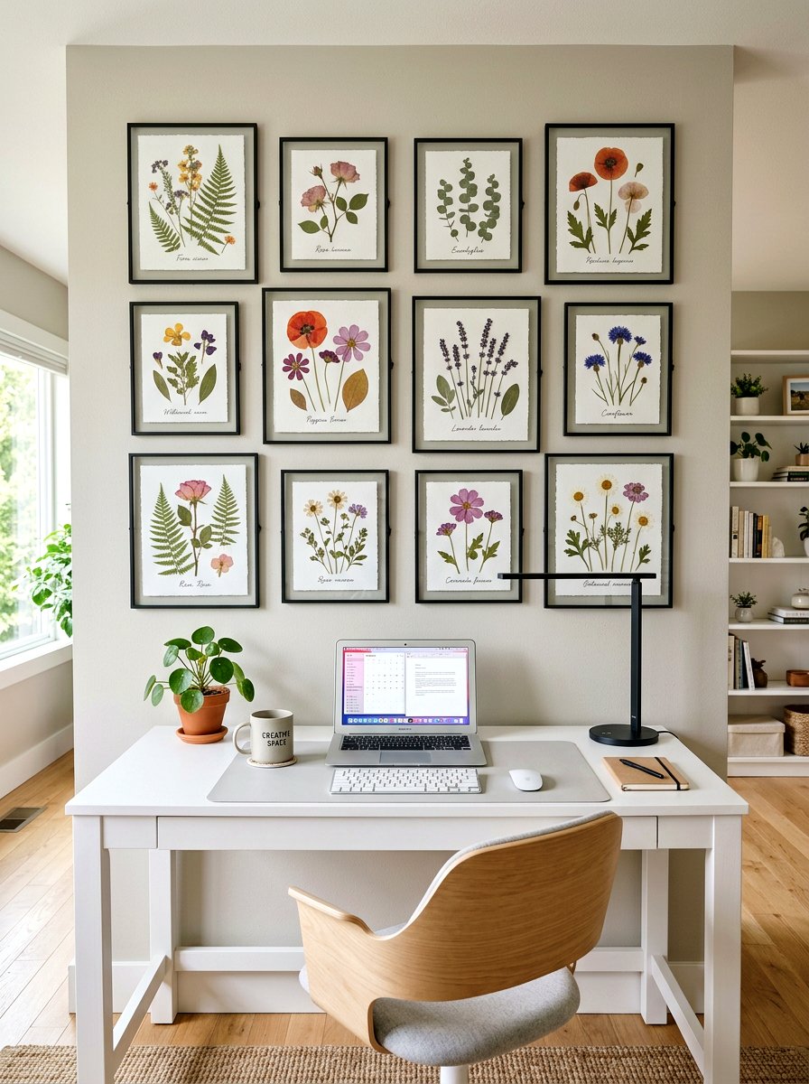 Framed Pressed Flowers - 25 Spring Cheap Decor Ideas
