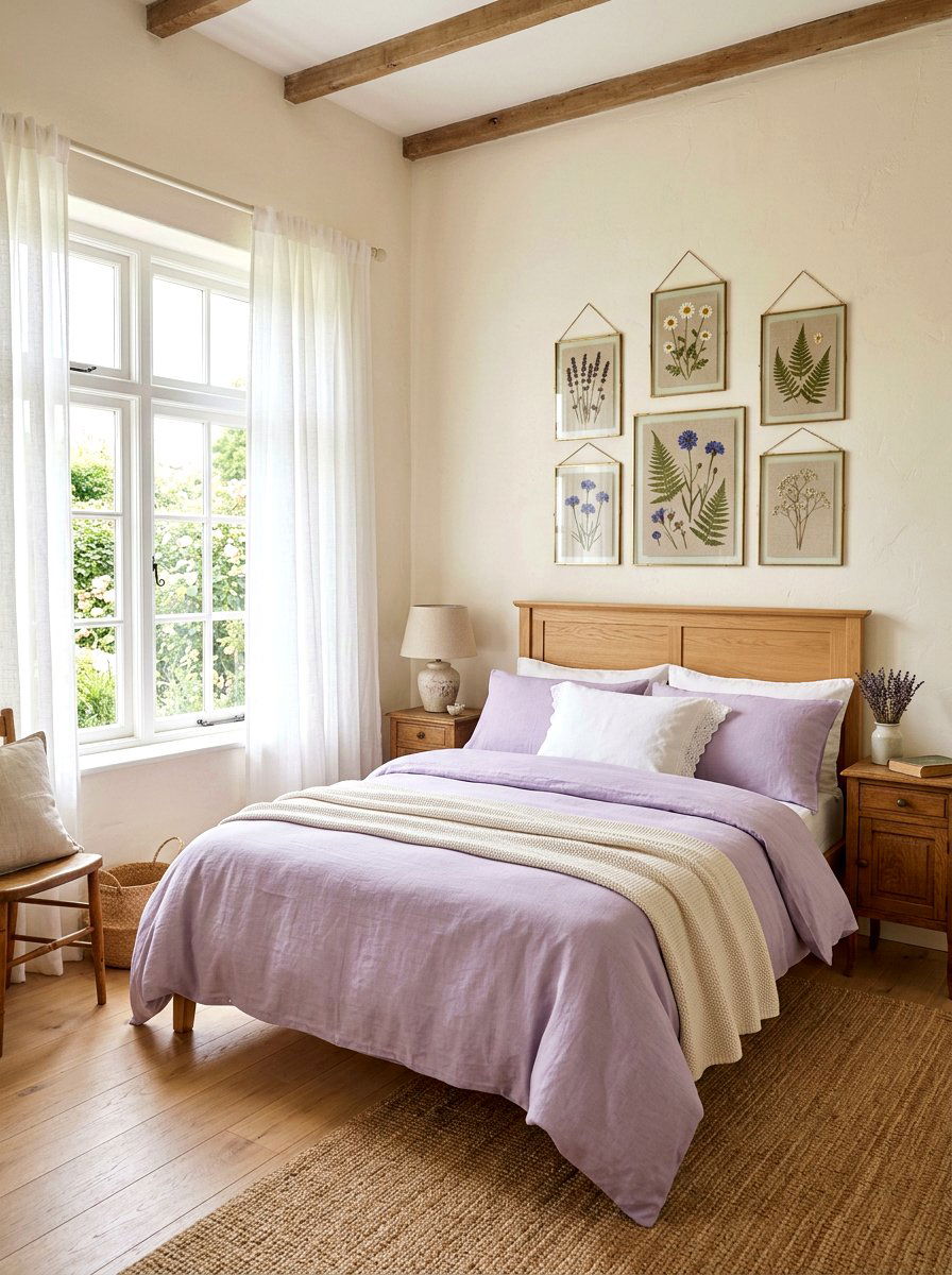 Framed Pressed Flowers Bedroom - 25 Spring Gallery Wall Ideas