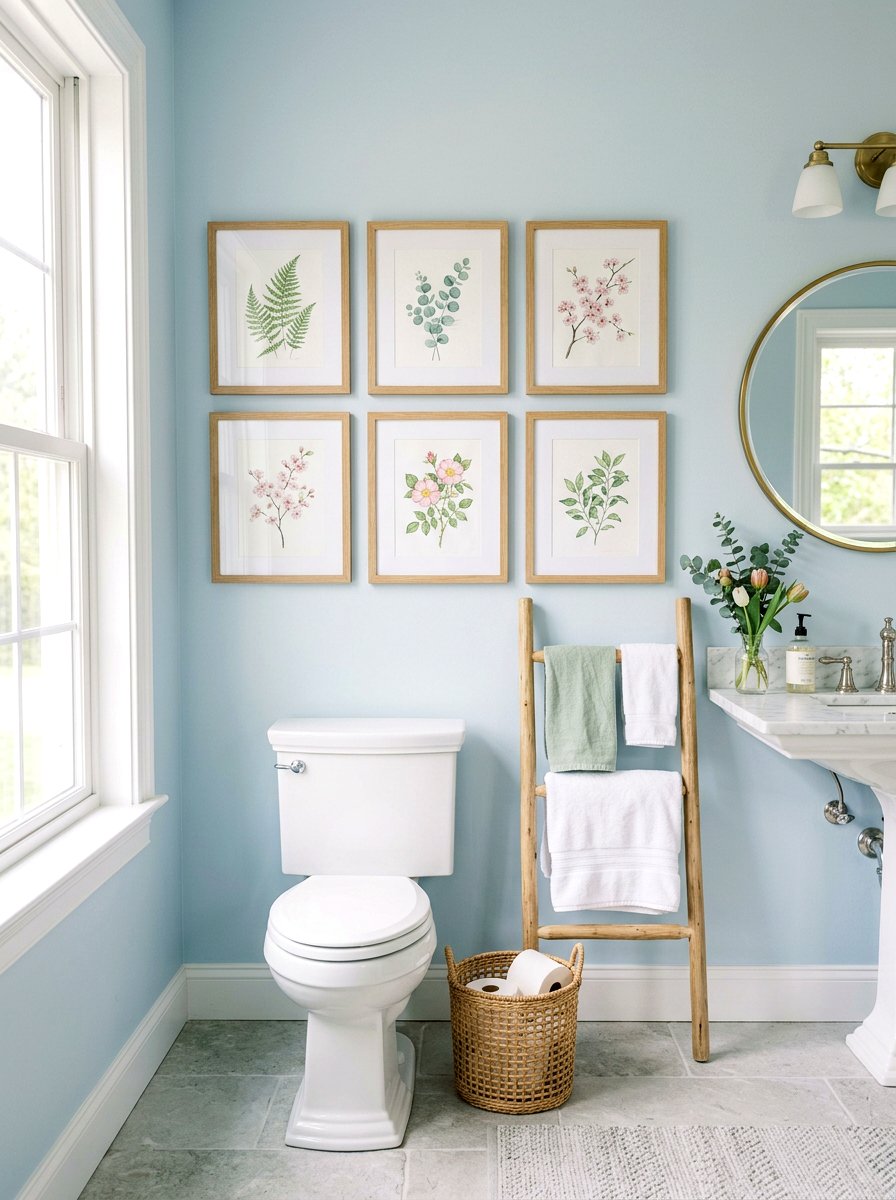 Framed Spring Art - 25 Spring Bathroom Refresh Ideas