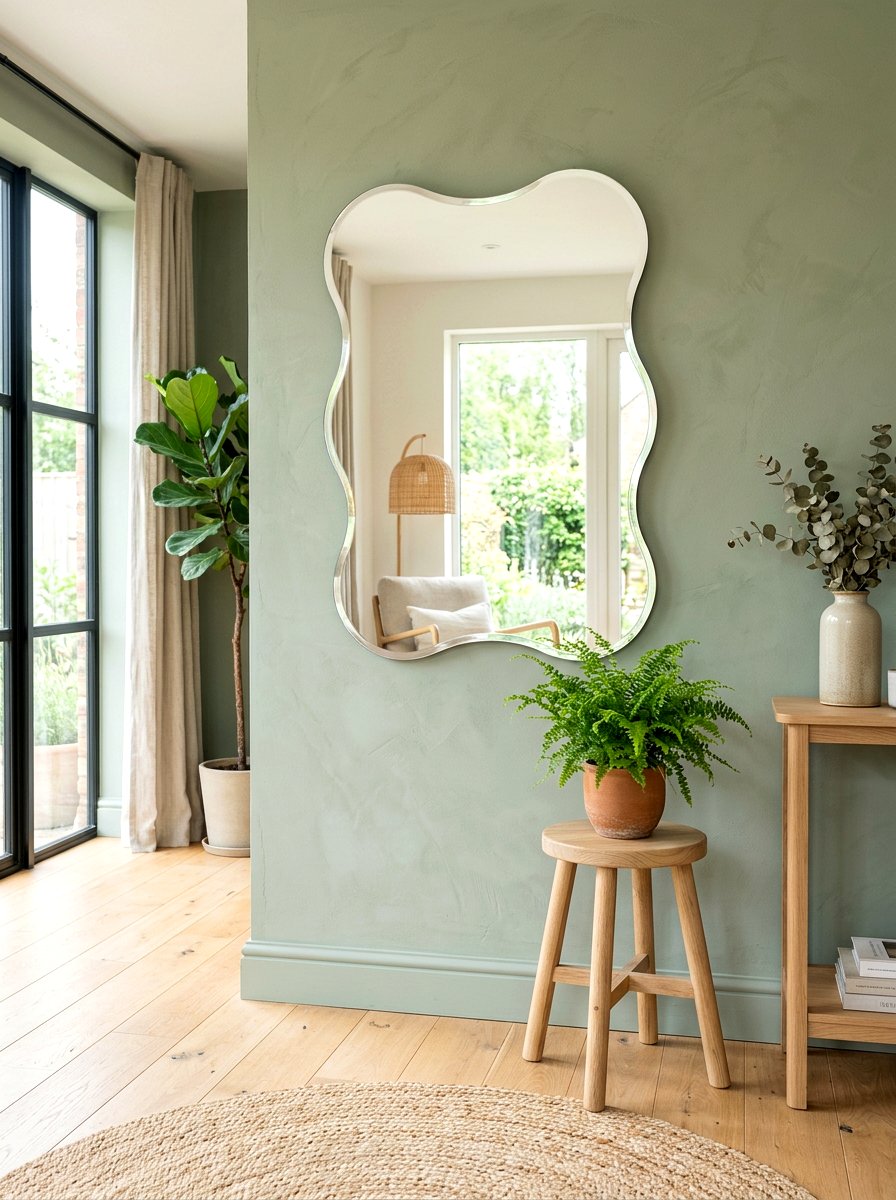 Frameless Wavy Mirror - 25 Spring Foyer Mirror Ideas