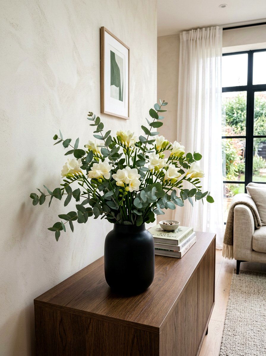 Freesia And Eucalyptus - 25 Spring Freesia Arrangement Ideas
