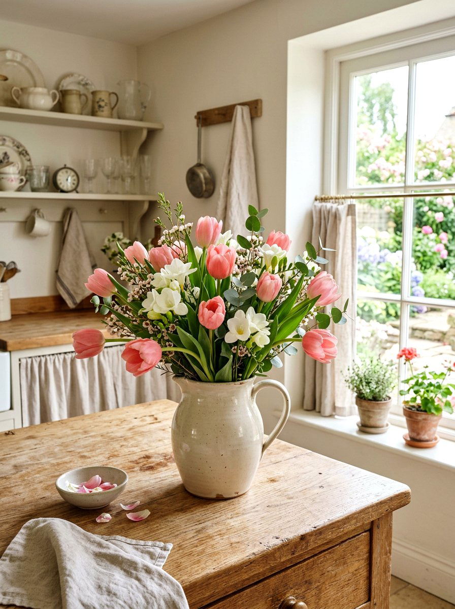 Freesia And Tulip Bouquet - 25 Spring Freesia Arrangement Ideas