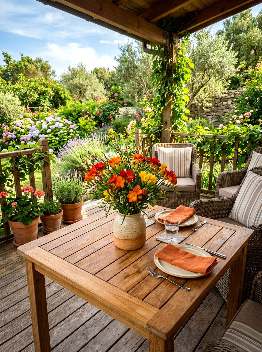 Freesia Patio Table - 25 Spring Freesia Arrangement Ideas