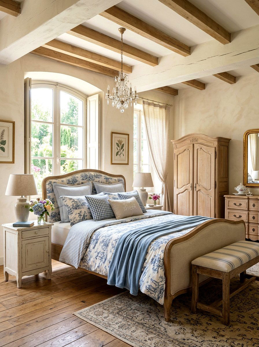 French Country Bedroom - 25 Spring Cottage Decor Ideas